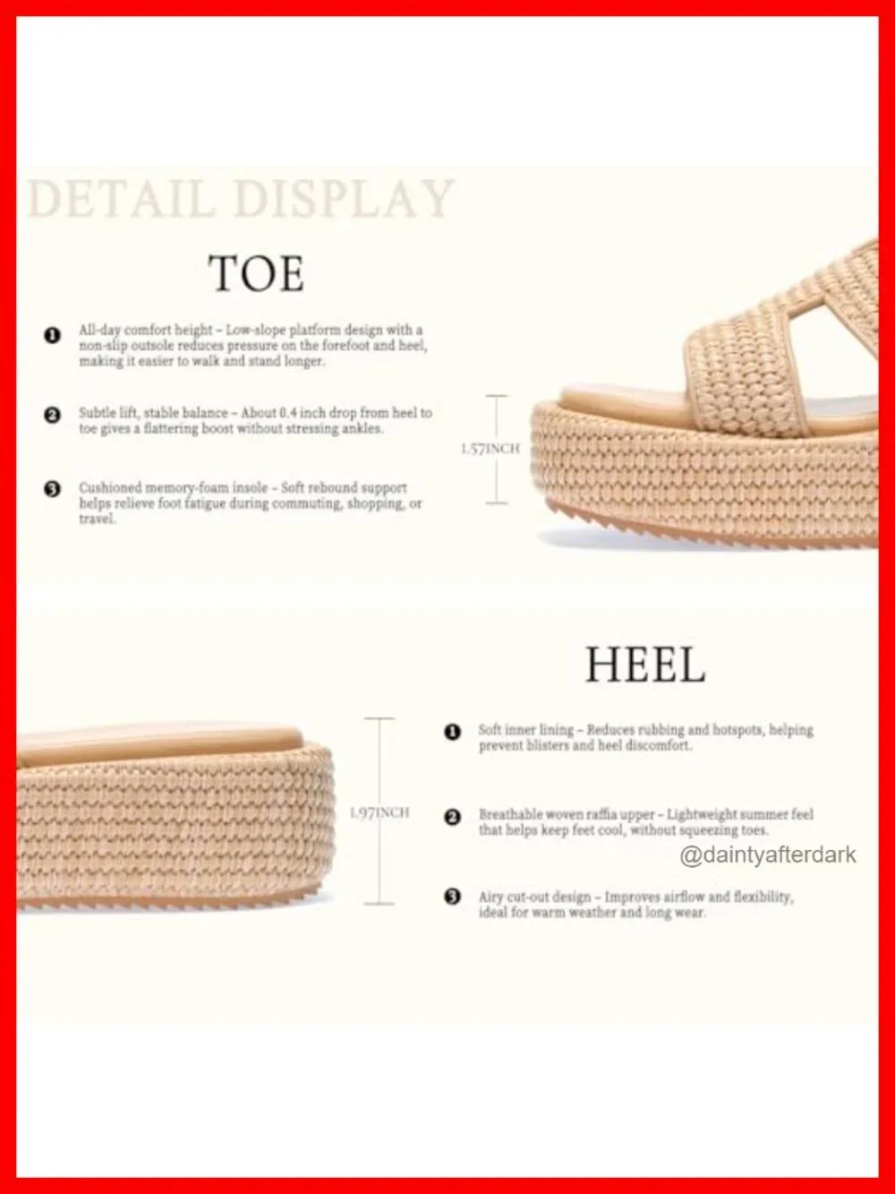 Women's Raffia Platform Sandals Slip-On Espadrille Wedge Slides Woven Straw